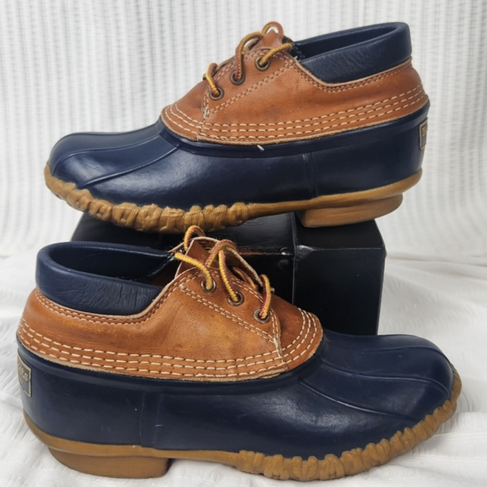 Vintage LL Bean ORIGINAL “Bean‎ Boots” Women's Sz 7 Leather Rubber Ankle Booties